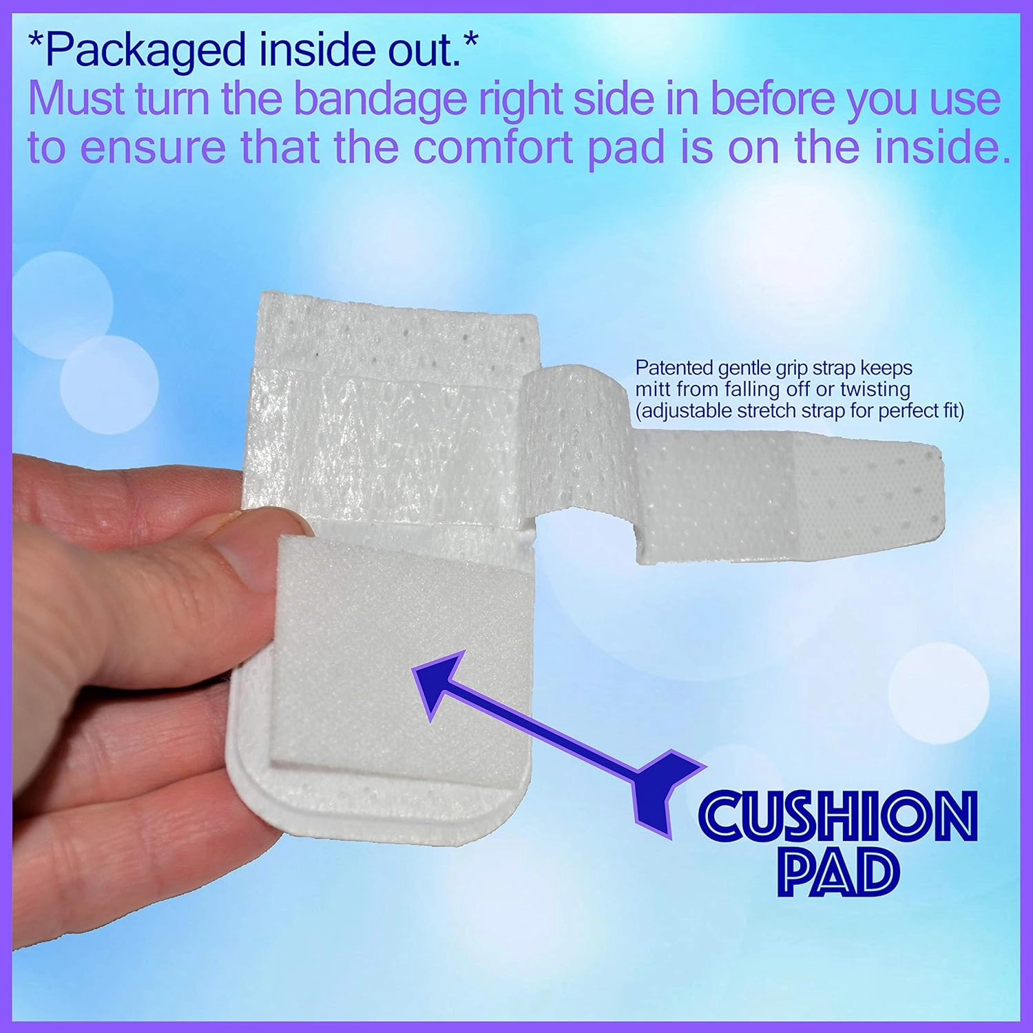 MediMitt FingerMitt | Non Adhesive Fingertip and Full Coverage Bandages with Fastening Strap (Small with Pad)