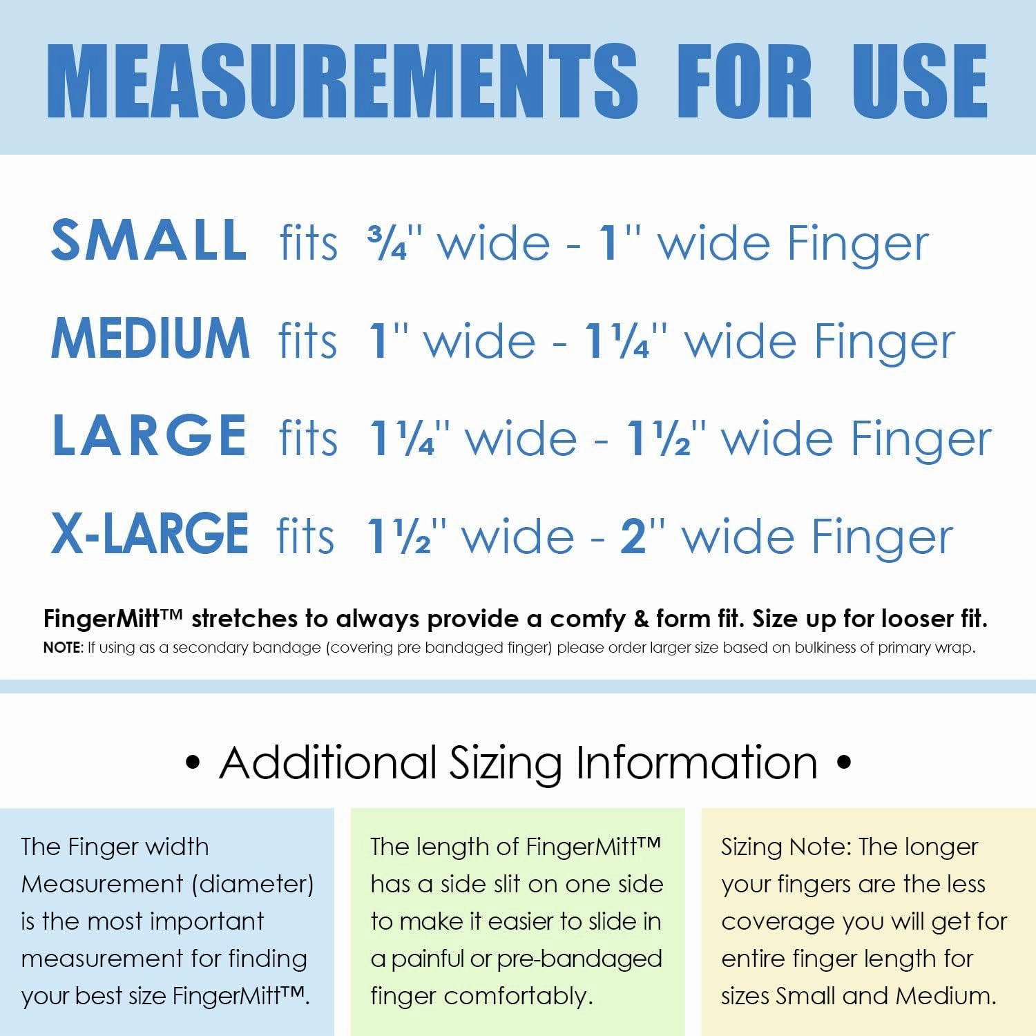 MediMitt FingerMitt | Non Adhesive Fingertip and Full Coverage Bandages with Fastening Strap (Small with Pad)