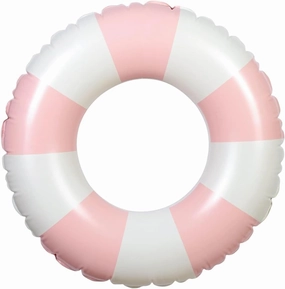 Medium 25 Inch Classic Striped Swim Ring for Kids and Adults, Inflatable Pool Float, Inner Tube for Summer Party Beach