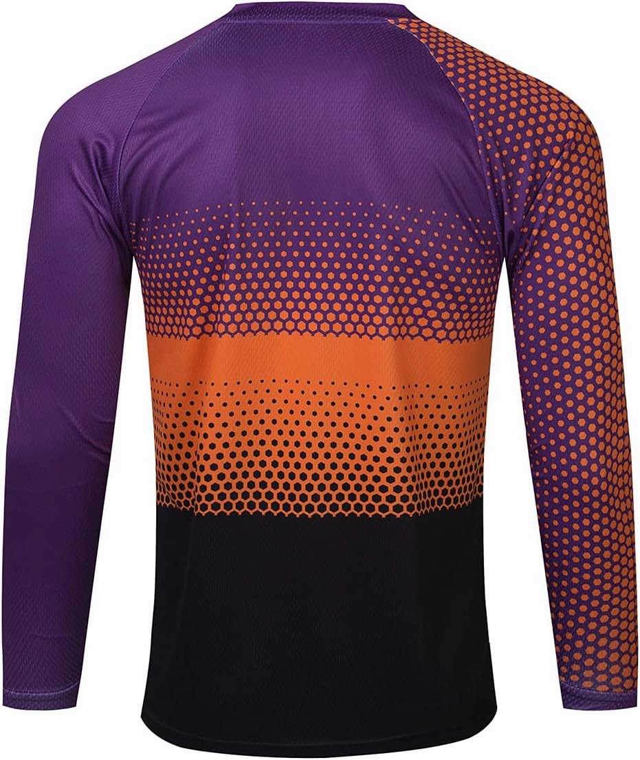 Men's Mountain Bike Jersey Long Sleeve MTB Off-Road Motocross Jersey Quick Dry Downhill&Motocross Shirts