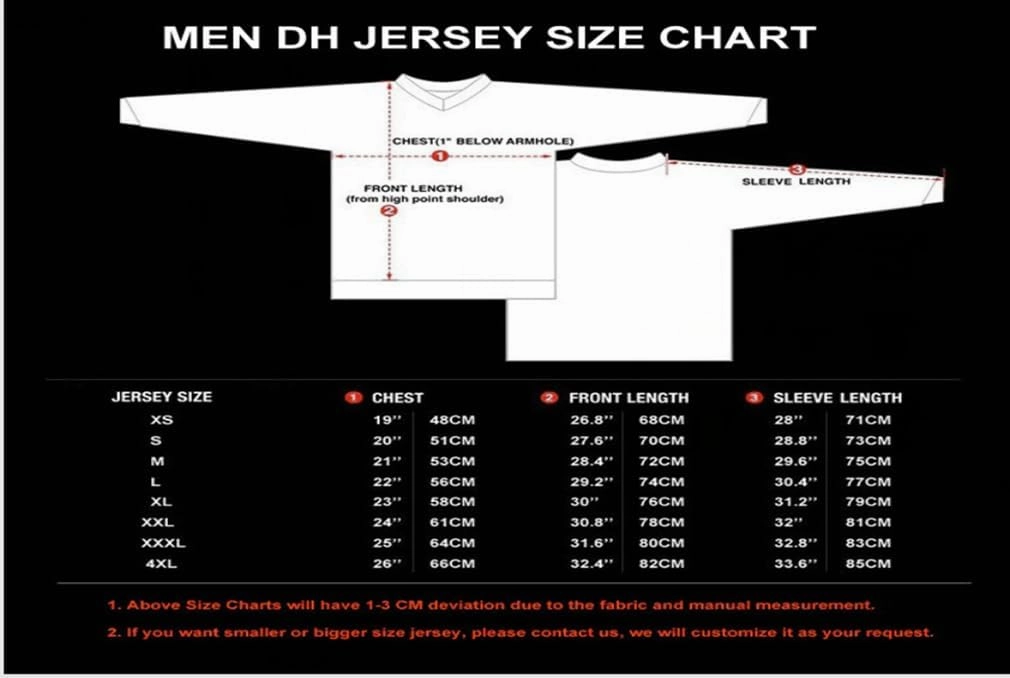 Men's Mountain Bike Jersey Long Sleeve MTB Off-Road Motocross Jersey Quick Dry Downhill&Motocross Shirts