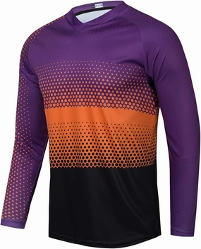 Men's Mountain Bike Jersey Long Sleeve MTB Off-Road Motocross Jersey Quick Dry Downhill&Motocross Shirts