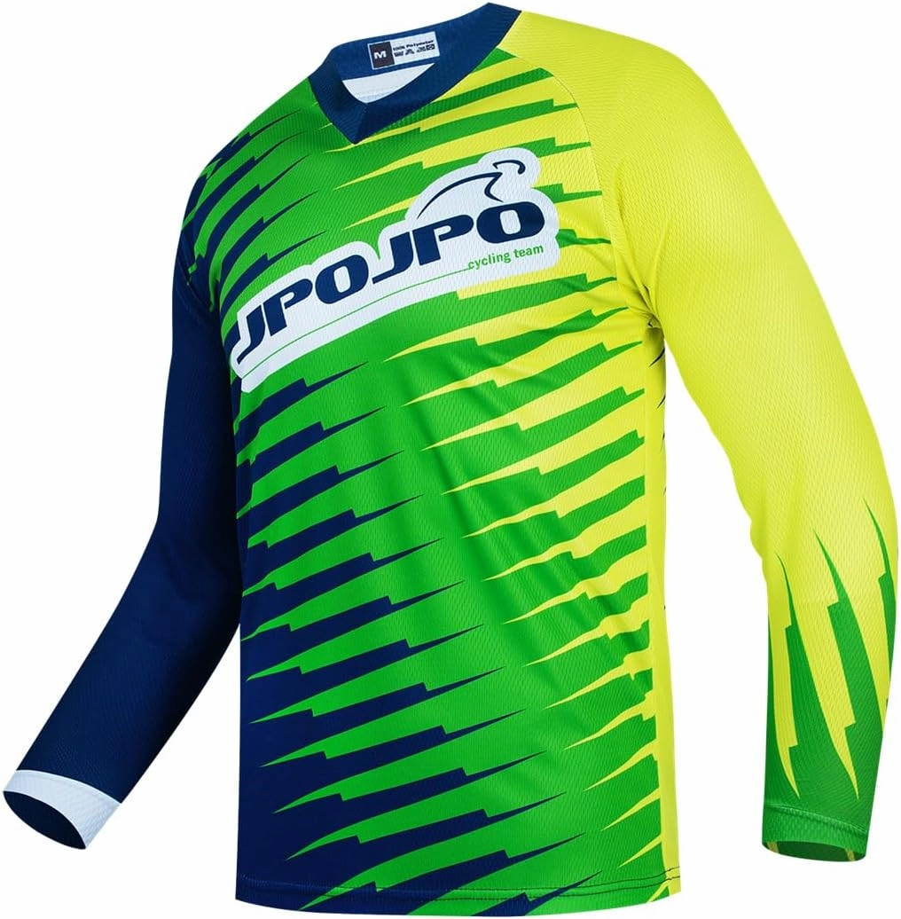 Men's Mountain Bike Jersey Long Sleeve MTB Off-Road Motocross Jersey Quick Dry Downhill&Motocross Shirts
