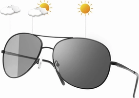 Men's Photochromic Polarized Sunglasses Al-Mg Metal Frame Sports Driving Glasses UV400 Protection Anti Glare Eyewear