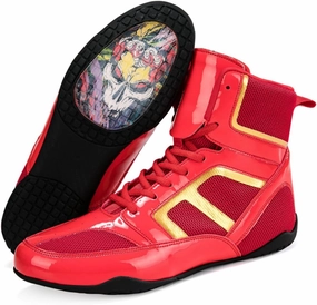 Men's Pro Boxing Shoes Breathable Wrestling Shoes Lightweight Training Shoe for Adult & Youth Men Women High Top Fitness Sneakers Non Slip Rubber Boots Deep Squat Combat Shoes