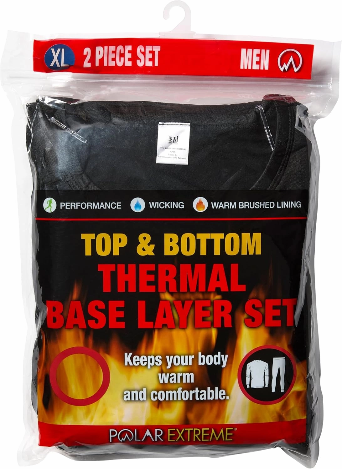 Men's Ultra-Soft Brushed Thermal Base Layer Set – 2-Piece Moisture-Wicking Warm Underwear for Cold Weather