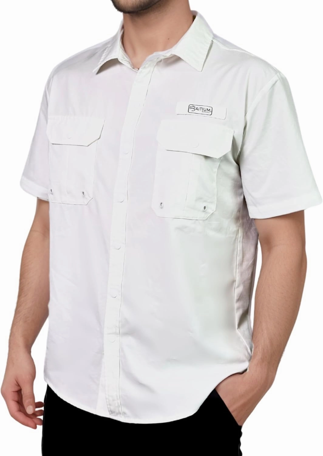 Men's UV UPF 50  Sun Protection Short Sleeve Shirt, Fishing Shirts for Men, Poncho Shirts for Men, Button Up Shirts for Men