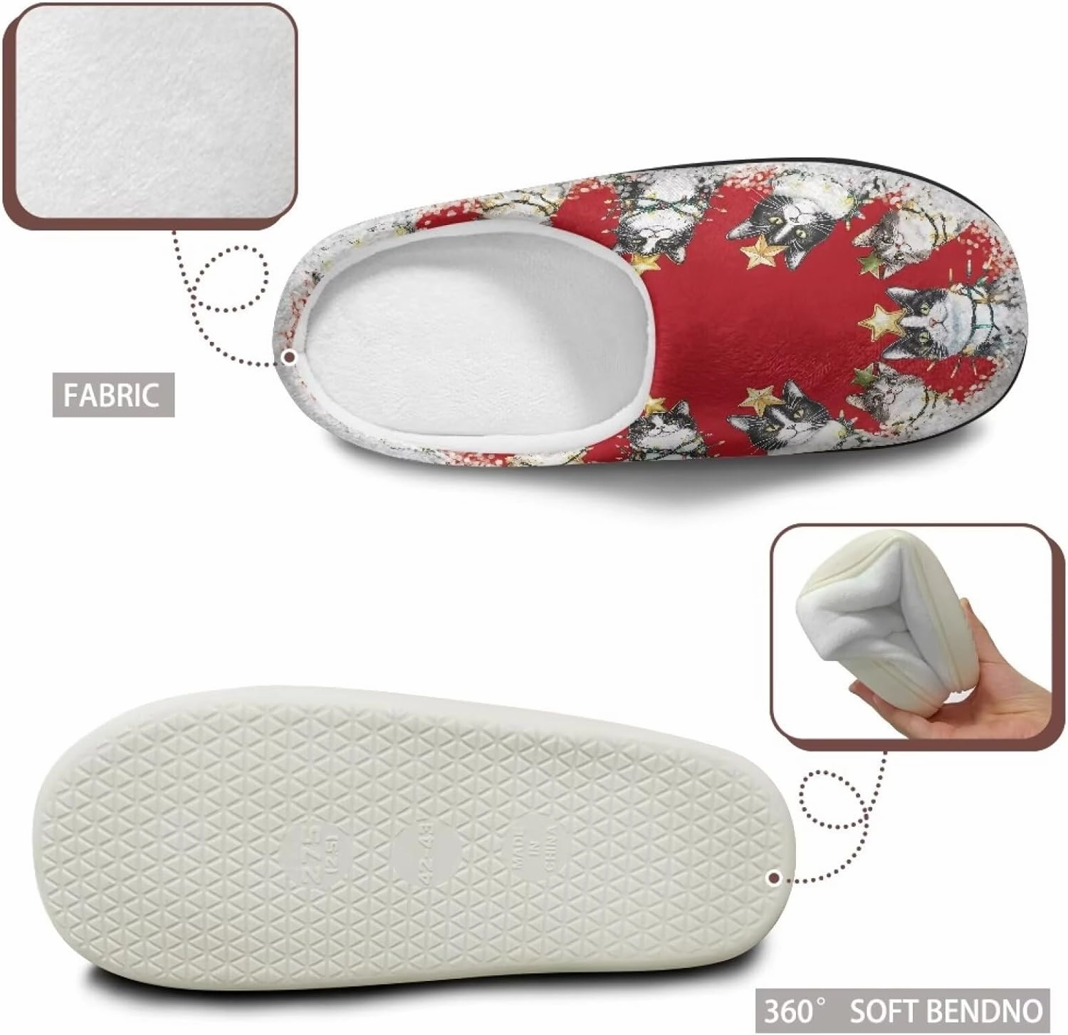 Men's Women's Plush Slippers, Flannel Warm Soft Cozy Slippers, House Bedroom Indoor/Outdoor Warm Shoes, Size 3-15