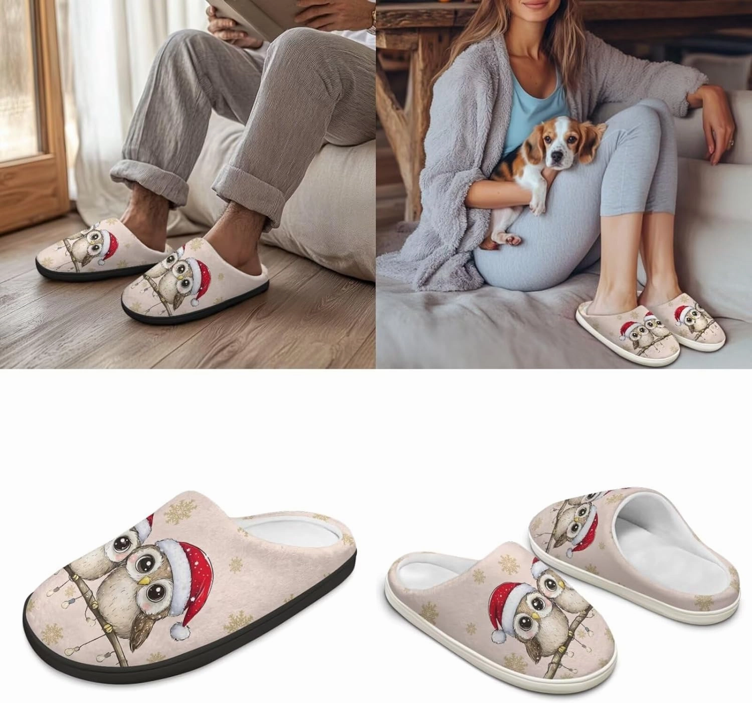 Men's Women's Plush Slippers, Flannel Warm Soft Cozy Slippers, House Bedroom Indoor/Outdoor Warm Shoes, Size 3-15