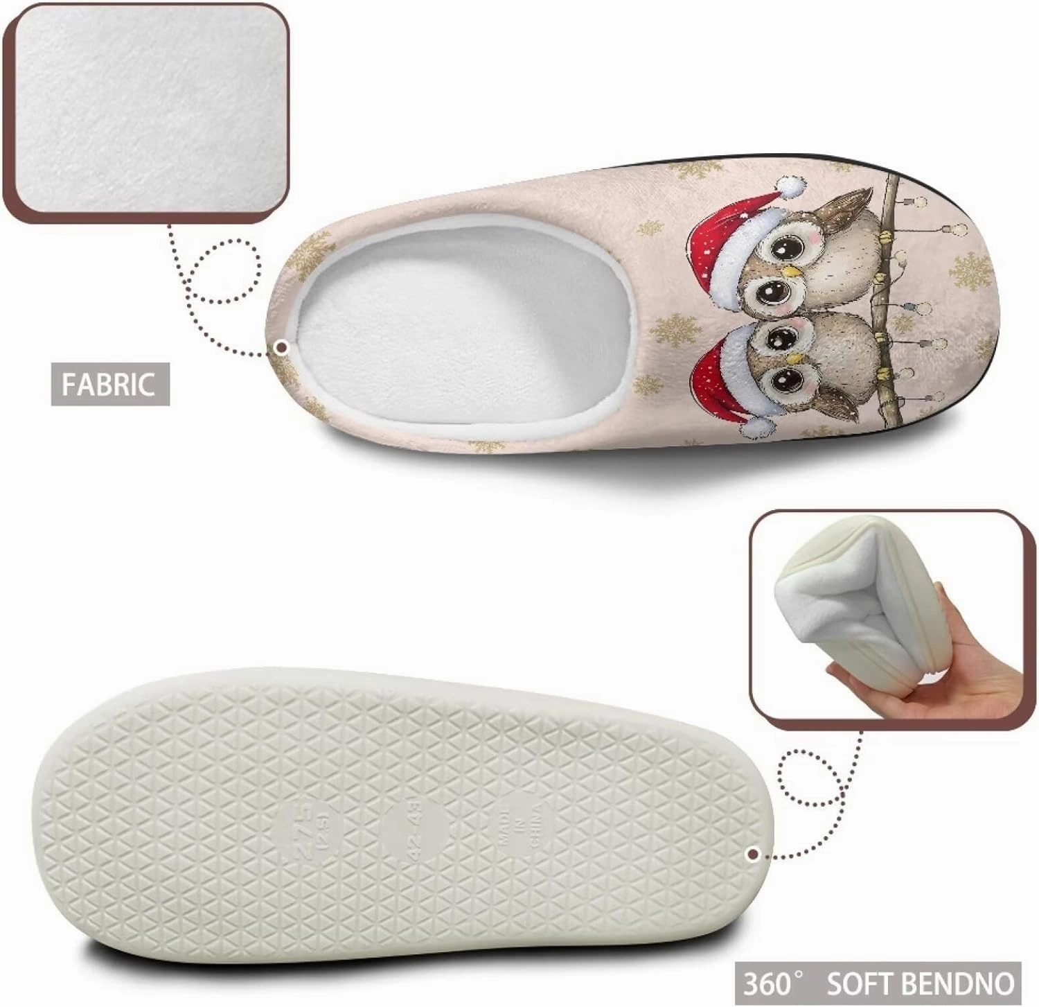 Men's Women's Plush Slippers, Flannel Warm Soft Cozy Slippers, House Bedroom Indoor/Outdoor Warm Shoes, Size 3-15