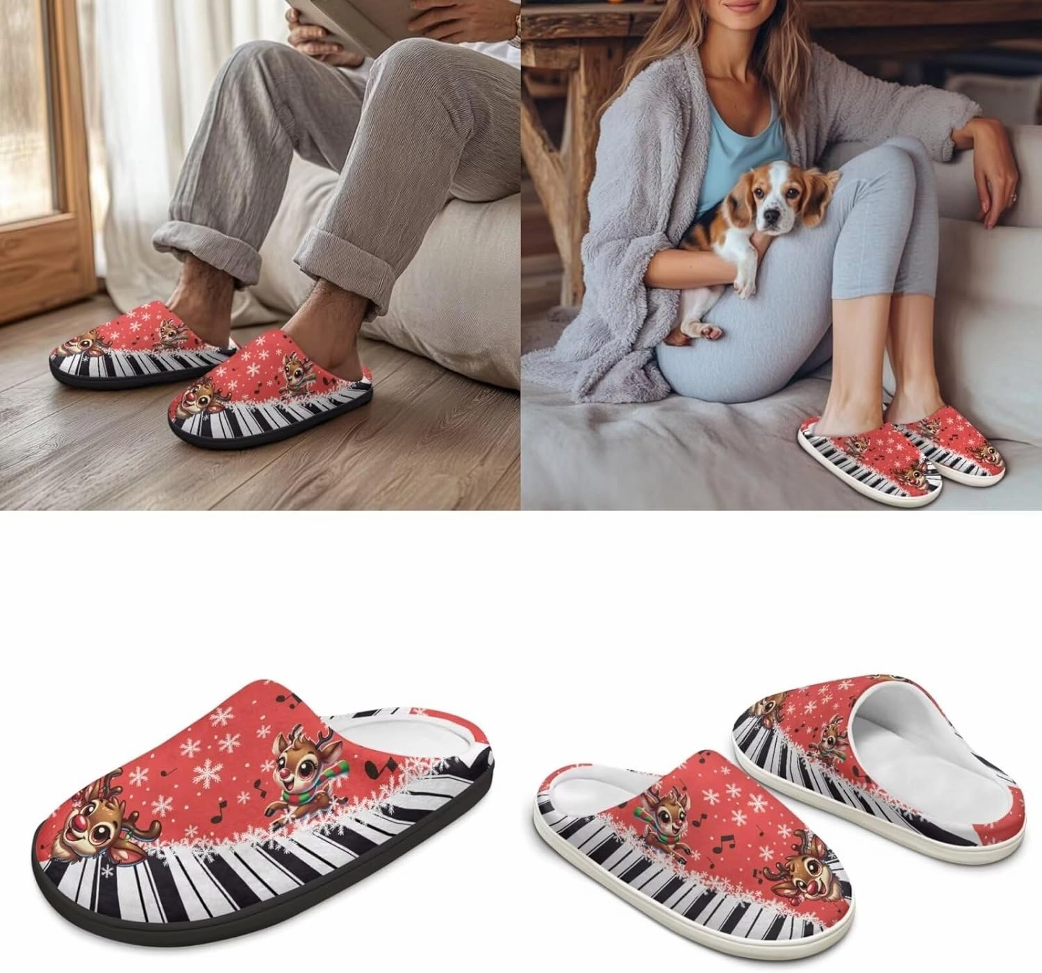 Men's Women's Plush Slippers, Flannel Warm Soft Cozy Slippers, House Bedroom Indoor/Outdoor Warm Shoes, Size 3-15