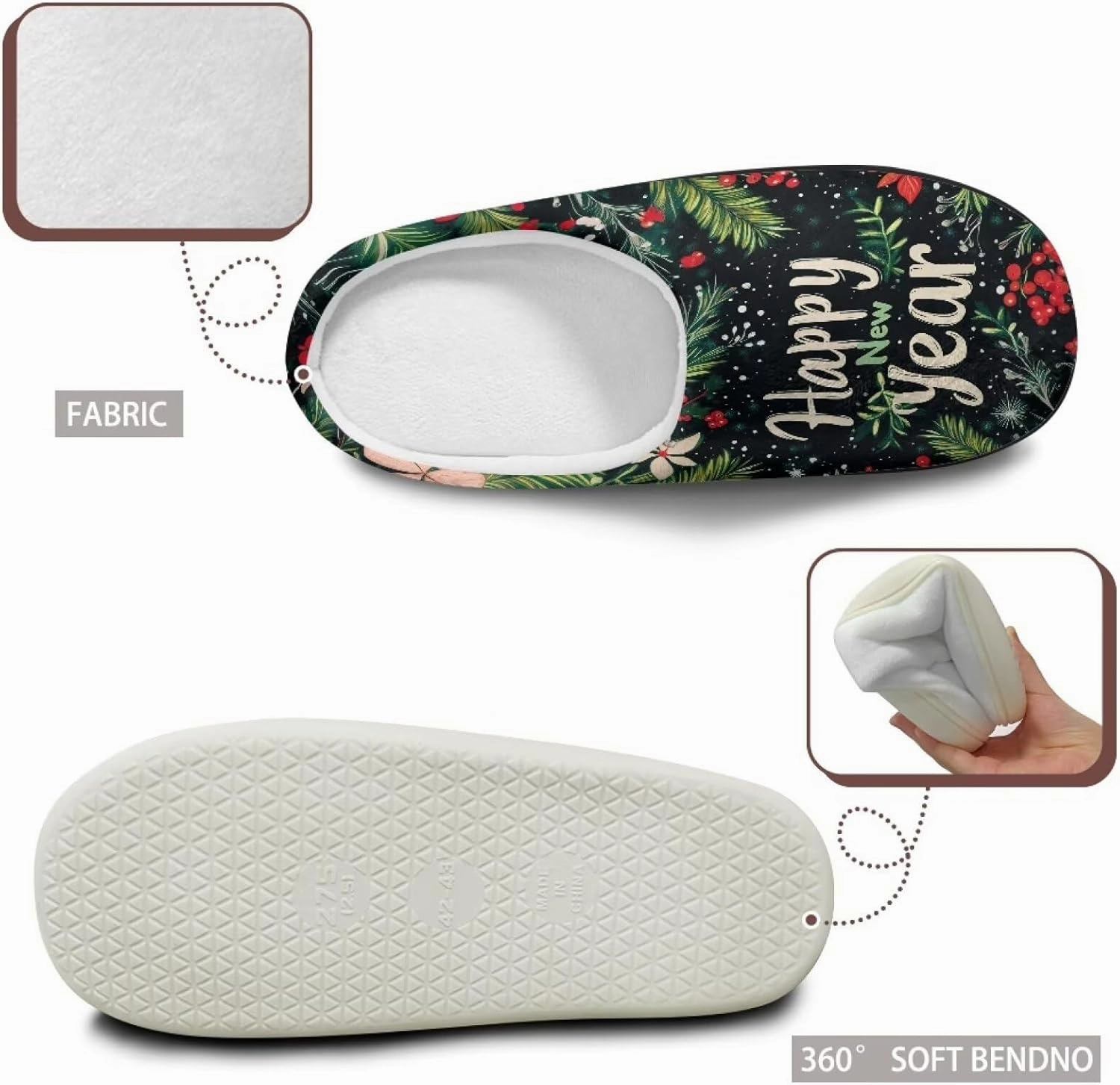 Men's Women's Plush Slippers, Flannel Warm Soft Cozy Slippers, House Bedroom Indoor/Outdoor Warm Shoes, Size 3-15