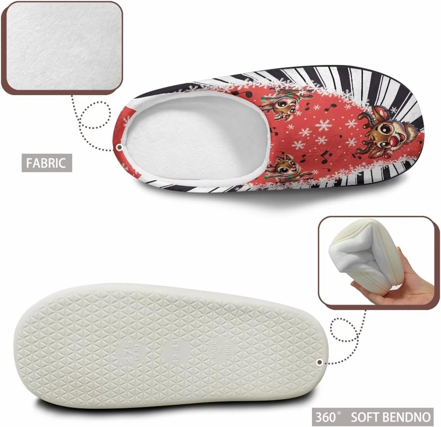 Men's Women's Plush Slippers, Flannel Warm Soft Cozy Slippers, House Bedroom Indoor/Outdoor Warm Shoes, Size 3-15