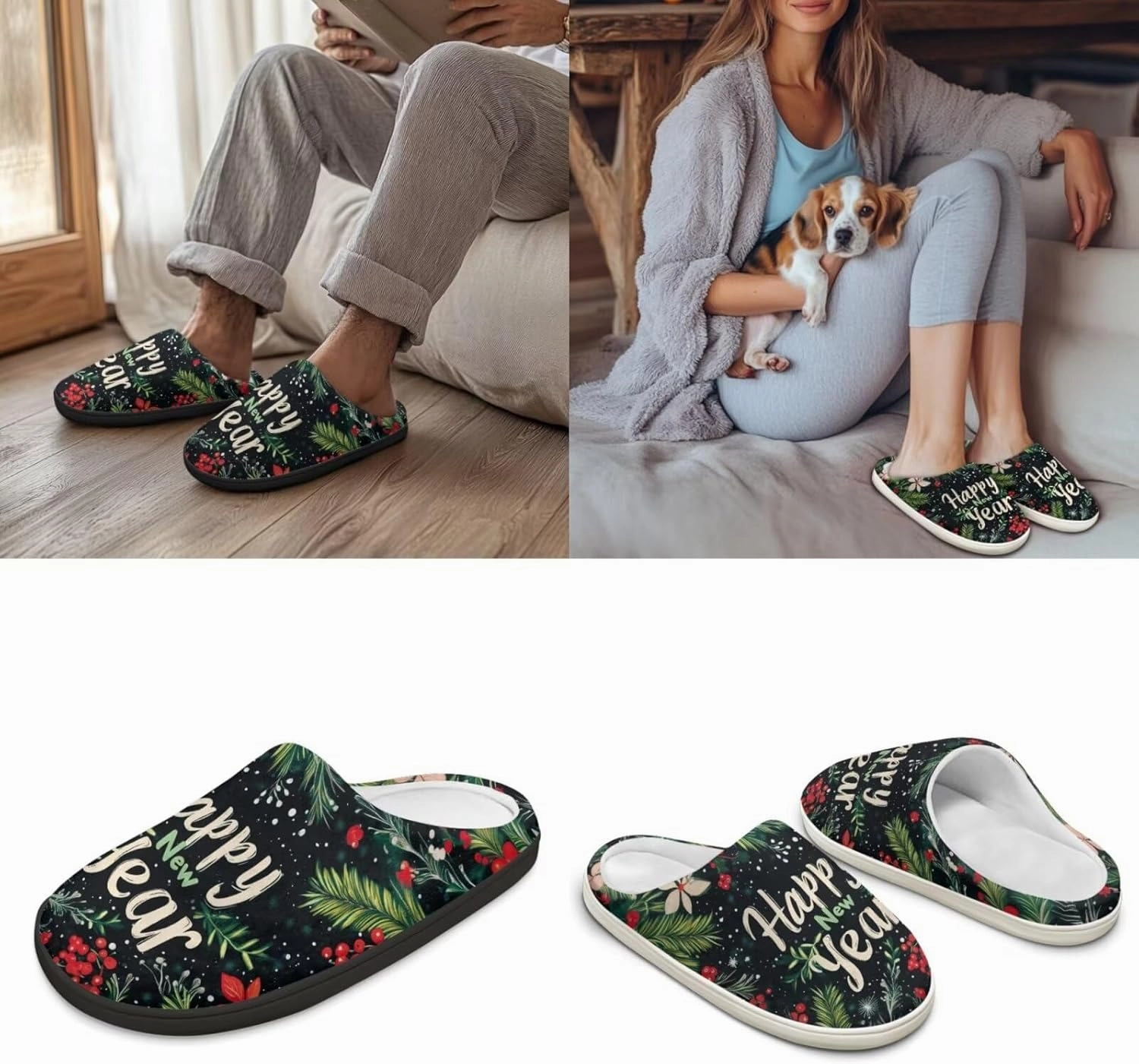Men's Women's Plush Slippers, Flannel Warm Soft Cozy Slippers, House Bedroom Indoor/Outdoor Warm Shoes, Size 3-15