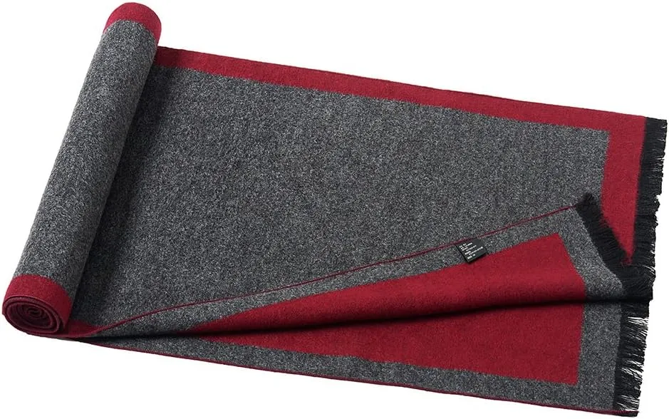 Mens Soft Scarf For Autumn And Winter，Simple And Elegant Long Thick Plush Scarf