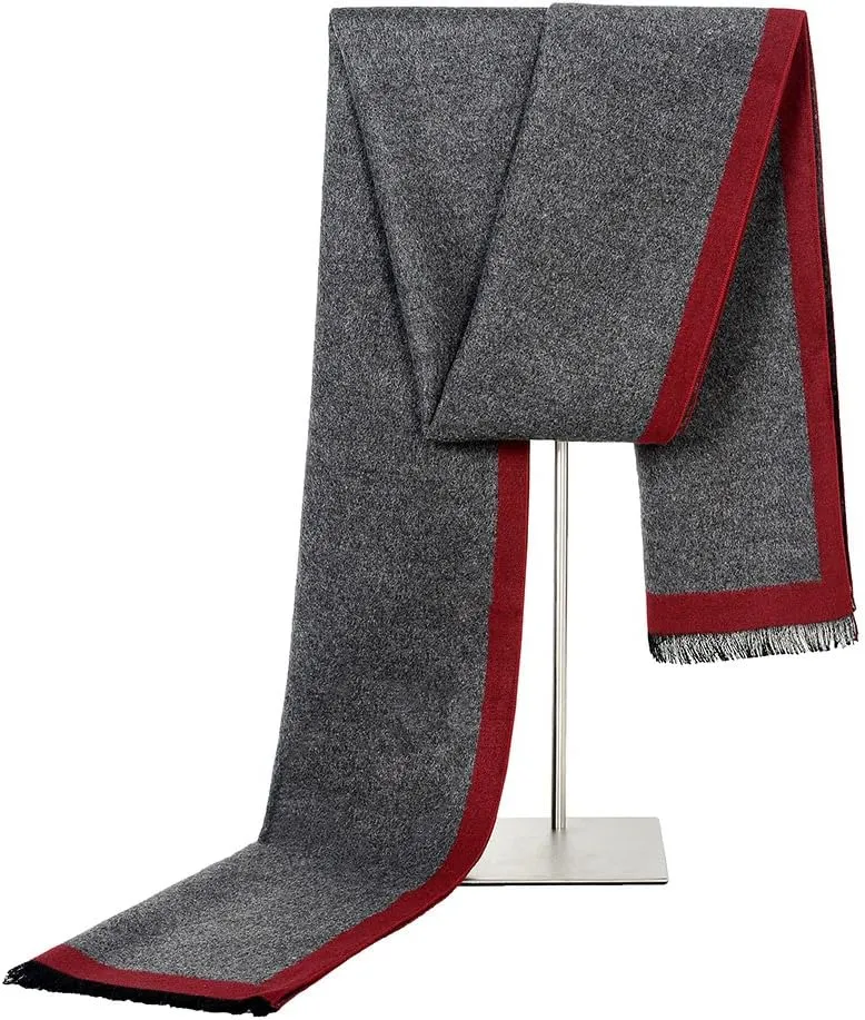 Mens Soft Scarf For Autumn And Winter，Simple And Elegant Long Thick Plush Scarf