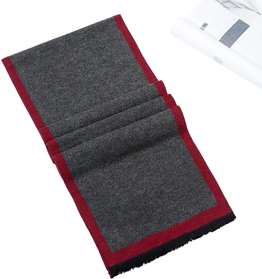 Mens Soft Scarf For Autumn And Winter，Simple And Elegant Long Thick Plush Scarf