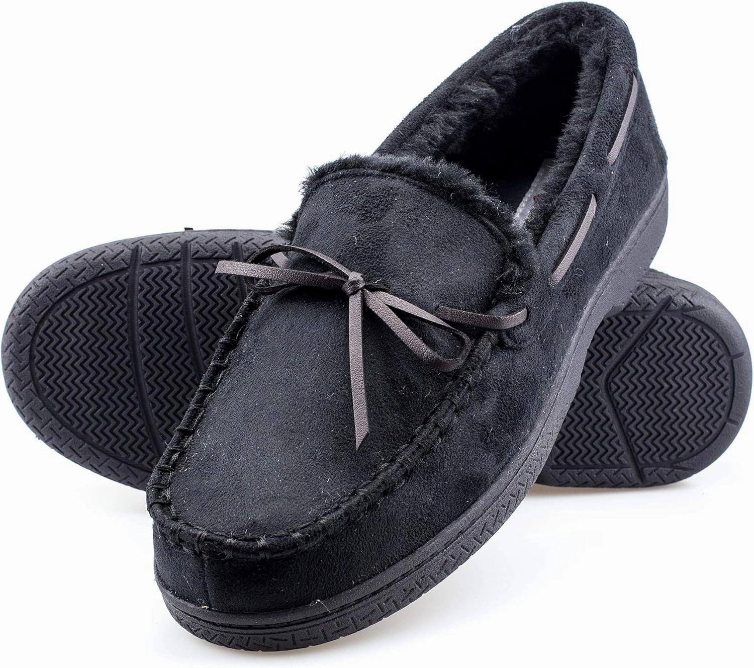 Mens Moccasins for Men - Micro Suede Upper with Soft Plush Lining - Indoor/Outdoor Durable Comfortable Slip On House Slippers for Men