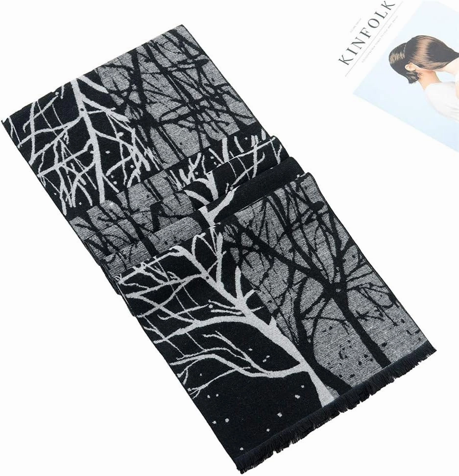 Mens Soft Scarf For Autumn And Winter，Simple And Elegant Long Thick Plush Scarf