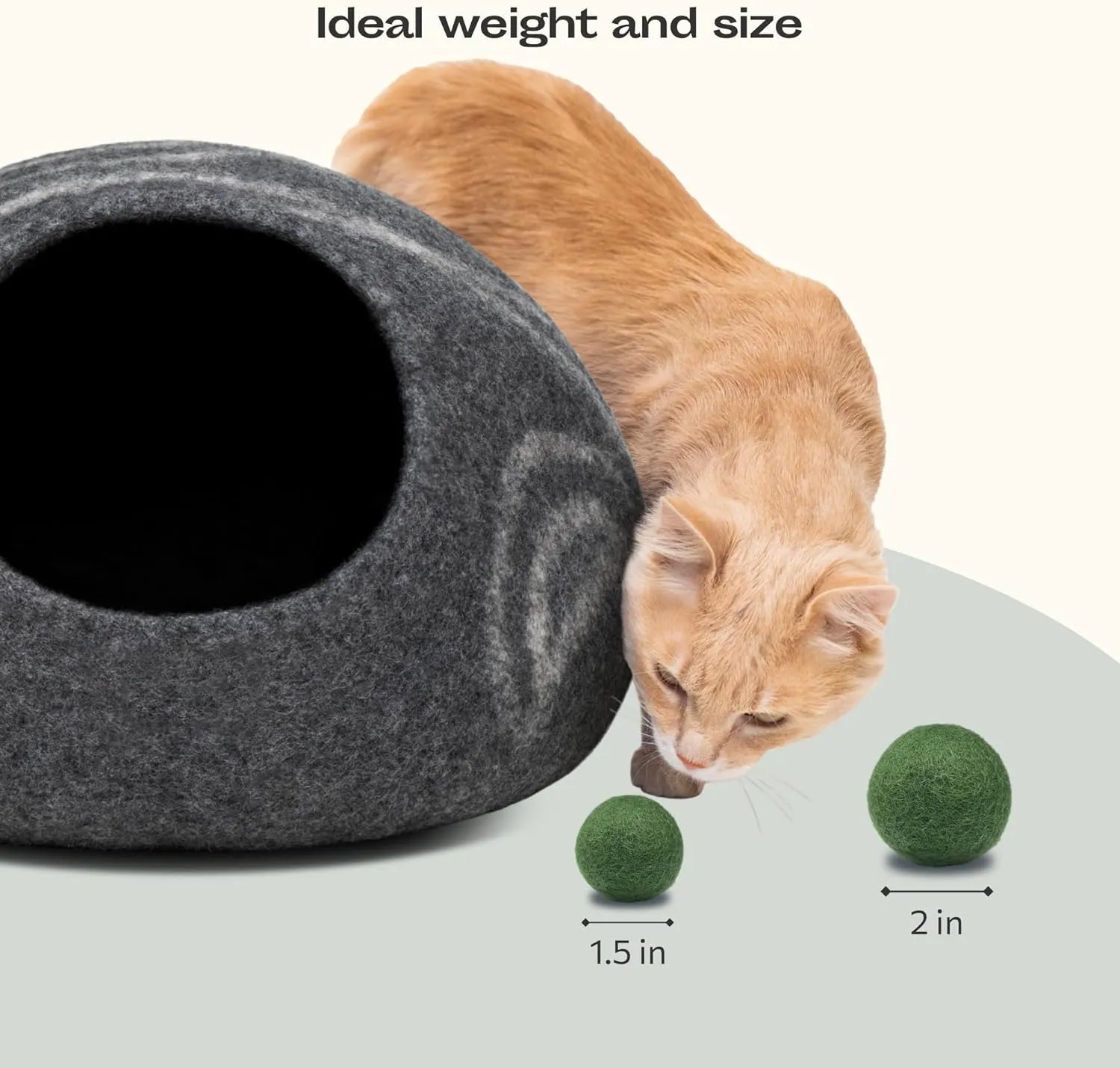 MEOWFIA Wool Ball Toys - 6-Pack of Safe for Cats and Small Dogs Balls - 2 Inch Felted Wool Cat Toy and Dog Toy - Perfect with Cat Cave - Silent - Mini Tennis Balls - (2in/Green)
