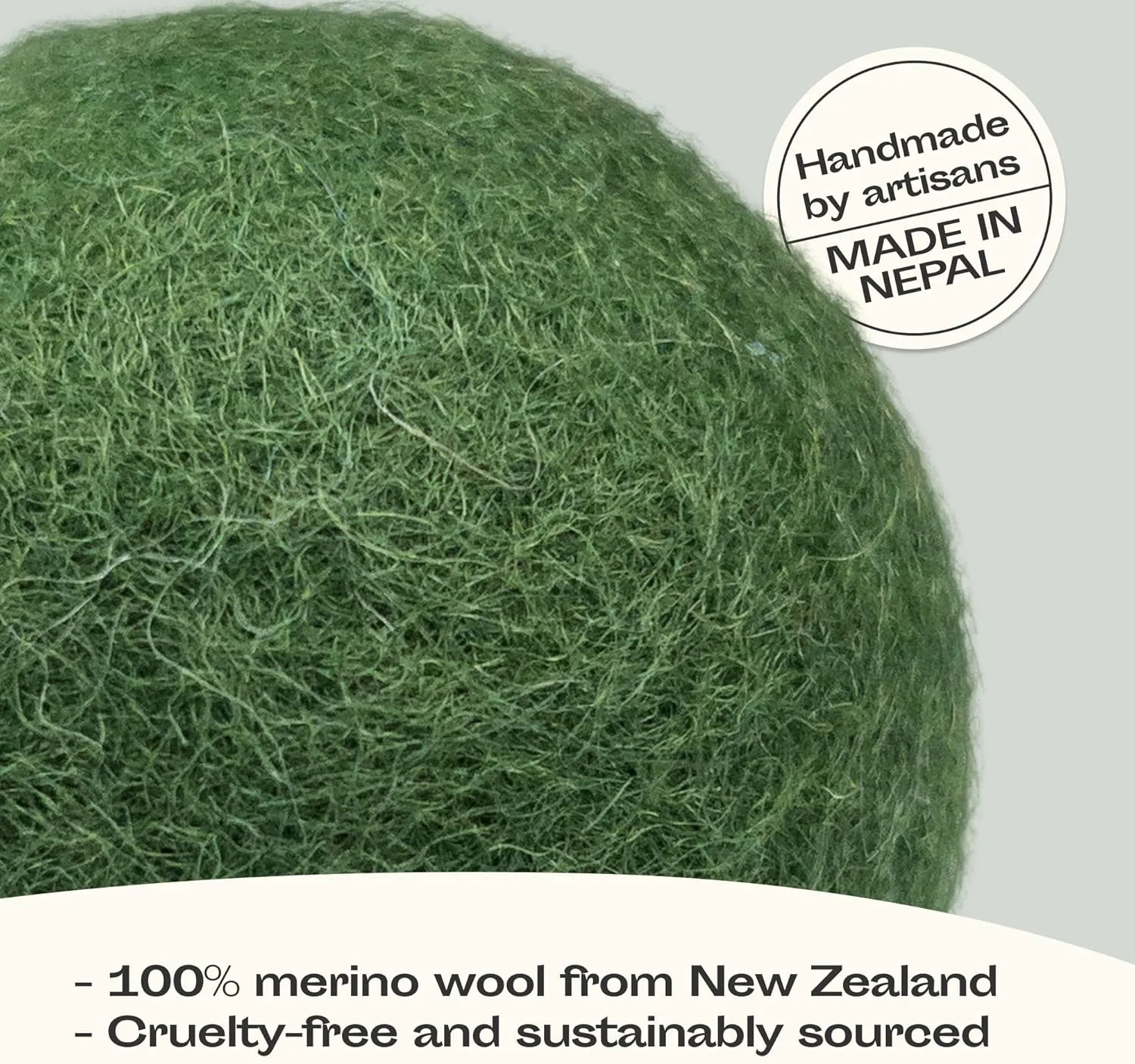 MEOWFIA Wool Ball Toys - 6-Pack of Safe for Cats and Small Dogs Balls - 2 Inch Felted Wool Cat Toy and Dog Toy - Perfect with Cat Cave - Silent - Mini Tennis Balls - (2in/Green)