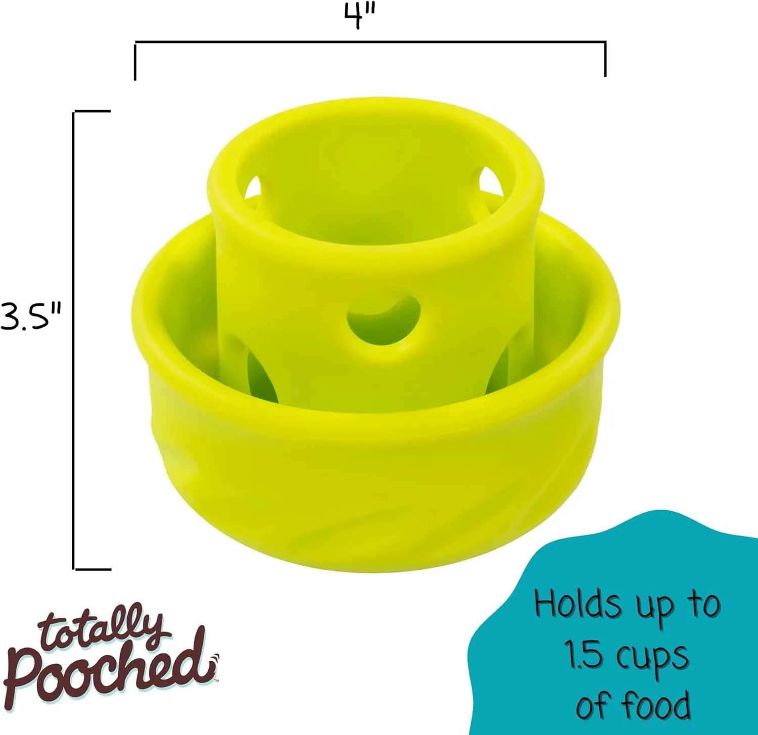 Messy Mutts Totally Pooched Puzzle 'n Play Mushroom (Small) | Interactive Treat Puzzle Toy for Dogs | Durable 3.25”” x 2.5” TPR Dog Toy | Green