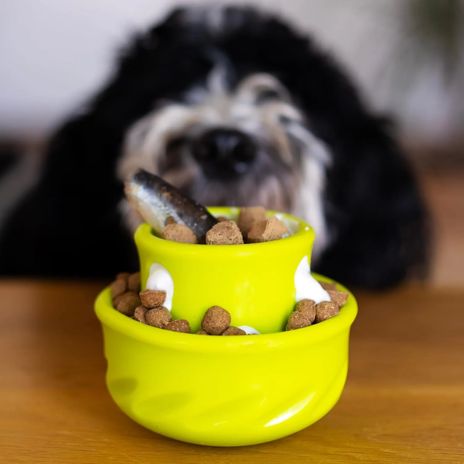 Messy Mutts Totally Pooched Puzzle 'n Play Mushroom (Small) | Interactive Treat Puzzle Toy for Dogs | Durable 3.25”” x 2.5” TPR Dog Toy | Green