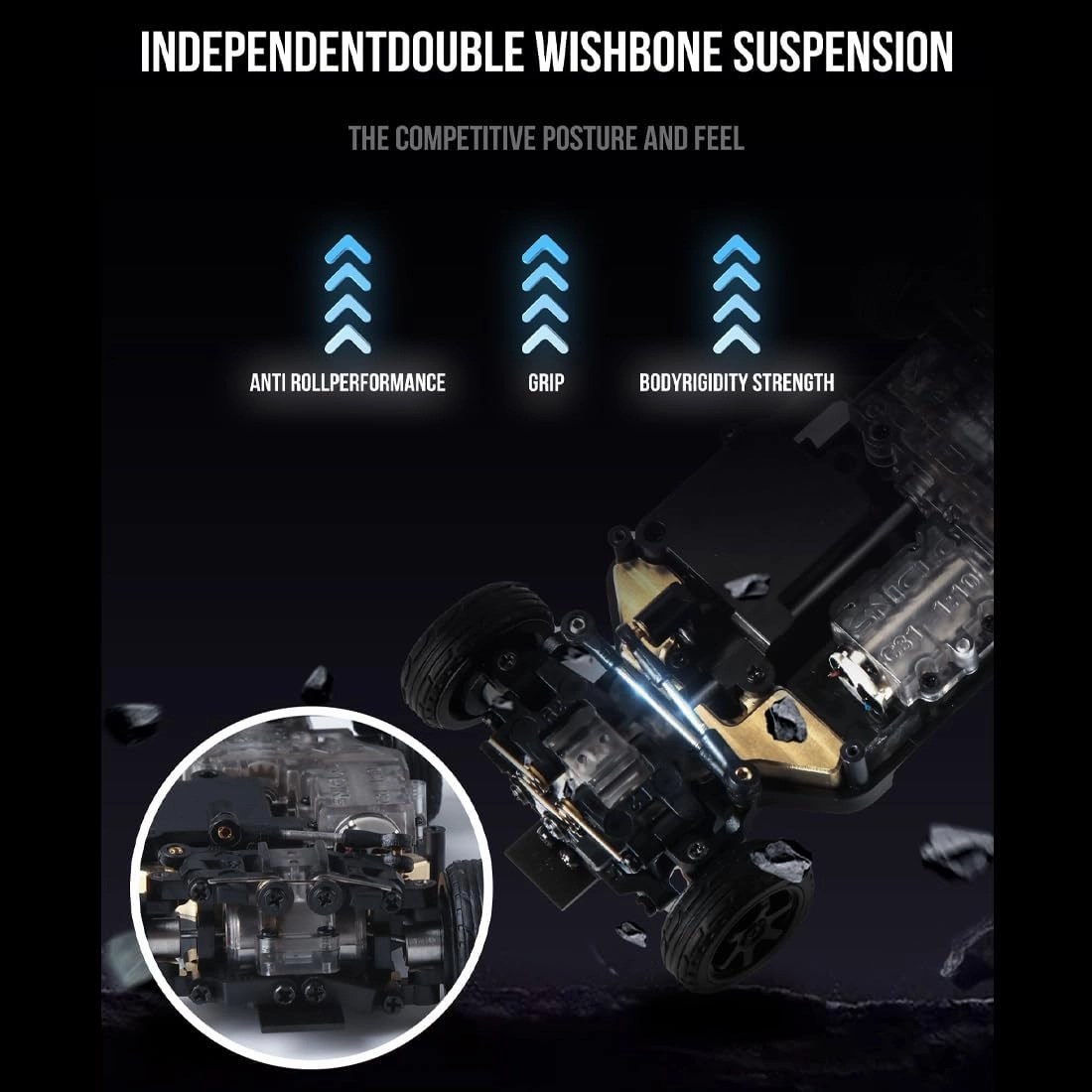 MG044 RC Drift Car, 1:43 Scale 2.4GHz High Speed 4WD Micro FPV Remote Control Car for Adults, RTR RC Racing Vehicle Model