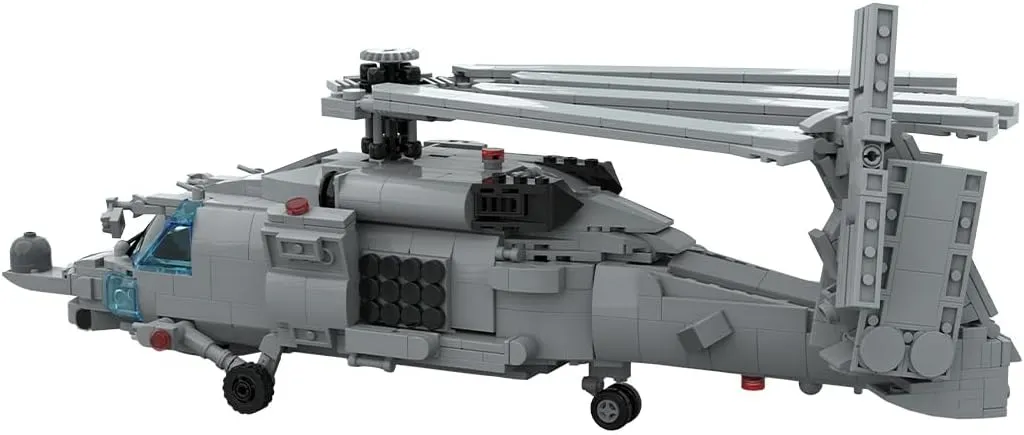 MH-60R Seahawk Helicopter Building Set, DIY Assembly Model Assembly Building Blocks Set, MOC Aircraft Model for Teen Adults (1252PCS), XSU18403C04F16R3P