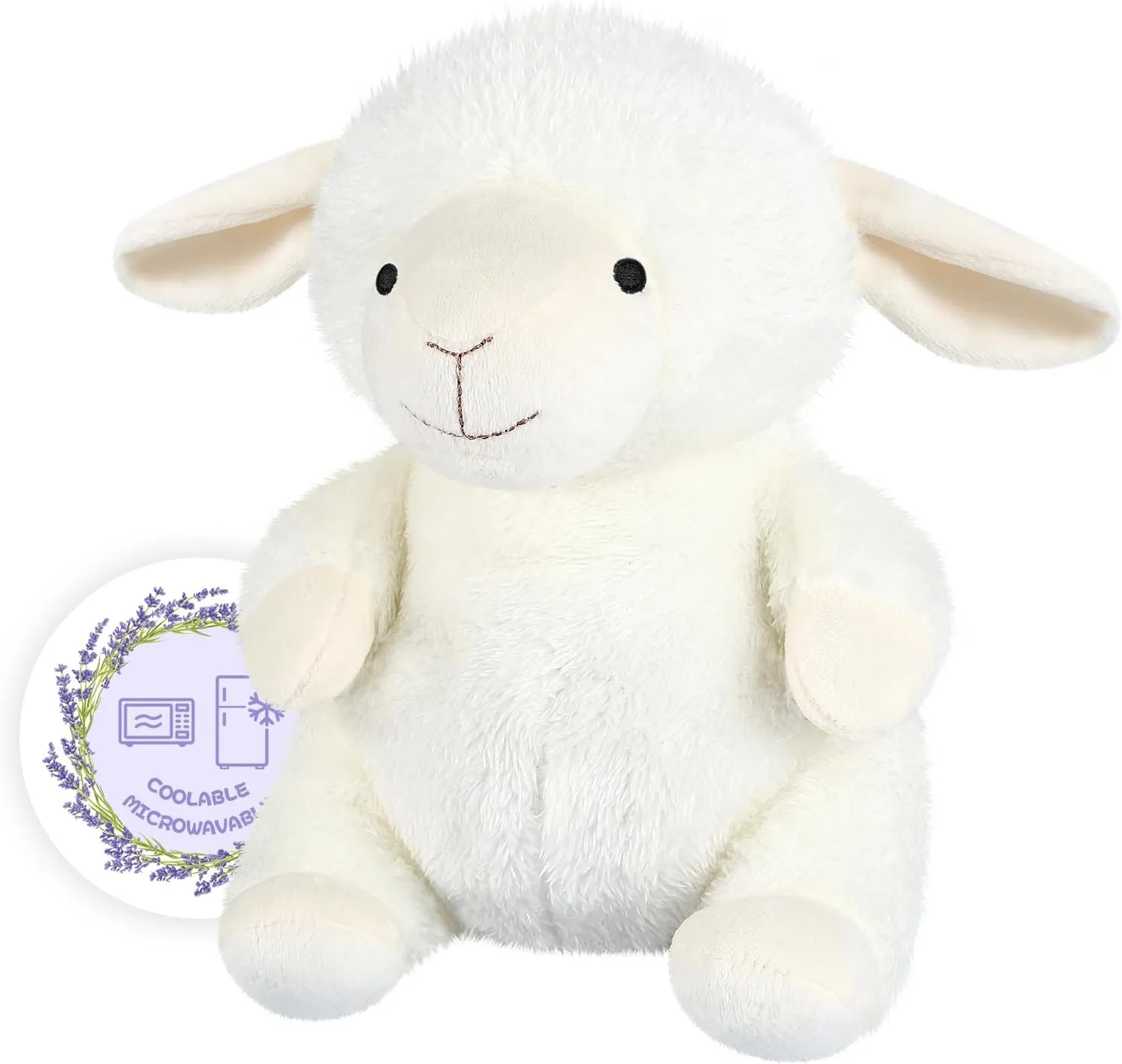 Microwavable Lamb Stuffed Animal Heating Pad Plush, Lavender Scented Sheep Stuffed Animal for Soothing Warmth, Stress Relief & Comfort, Cute Gifts for Kids & Adults