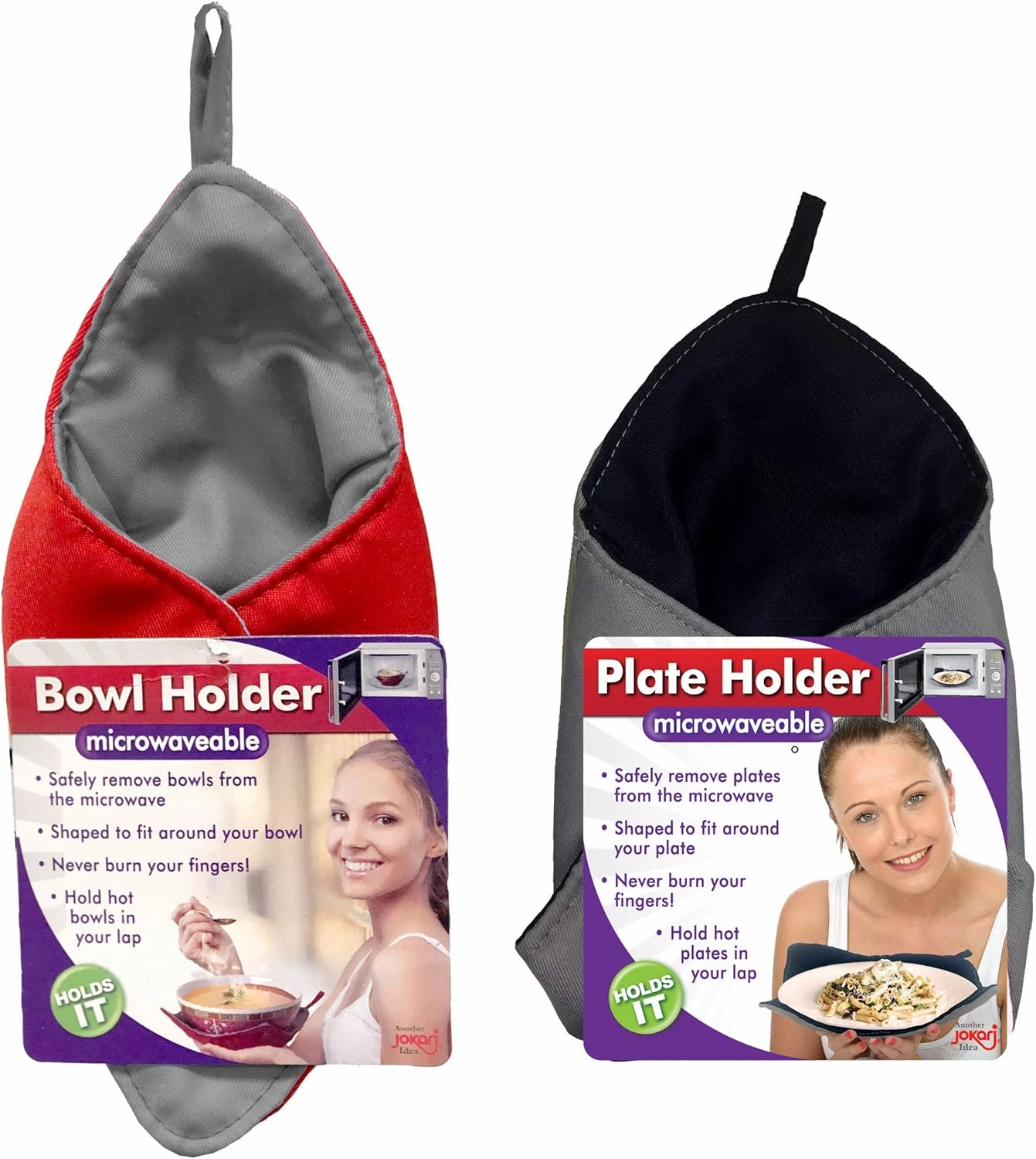 Microwavable Heat Resistant Plate and Bowl Holder Bundle Pack Protects Hands from Hot Dishes. Microwave and Washing Machine Safe Kozy for Heating Soup or Leftover Food or Meals to Eat and Watch TV.