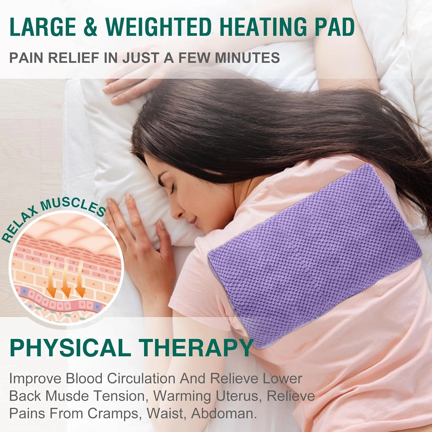 Microwavable Heating Pads 15 * 9" for Pain Relief, Weighted Moist Microwave Heat Pad for Cramps, Neck Shoulder, Back, Warm Compress Rice Bean Bag Hot Pack for Muscles, Joints Ache, Unscented,2 Pack