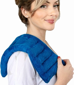 Microwave Heating Pad for Cramps & Targeted Pain Relief, 6"x16" Reusable Heat Pack, Warm Compress Moist Heating Pad Microwavable for Muscle Aches, Back, Neck & Shoulders - Hot/Cold Therapy Bag (Blue)