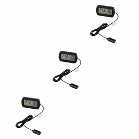 Mikikit LCD Digital Thermometer Hygrometer with Alarm Egg Incubator Pet Monitor LCD Display Fixed Suction Cup Material Sensor Included