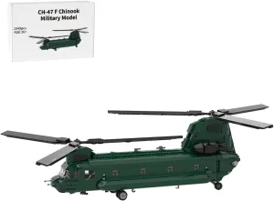 Military Helicopter Building Blocks Sets, CH-47 F Chinook Helicopter MOC Military Transport Helicopter Model Kit, Collectible Gifts Set for Adults, MOC-217684 (1549 Pcs)