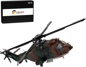 Military Helicopter Building Set, AS-532 Helicopter Model Toy, MOC Collectible Display Aircraft Gifts for Teens Adults (1768Pcs), 2W064XWR16716Y3V