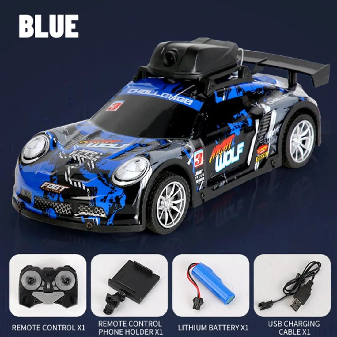 Mini RC Drift Car with App-Controlled, 2.4G 4CH RC Car with LED Lights & HD Camera, RC Racing Toy for Hobbyist
