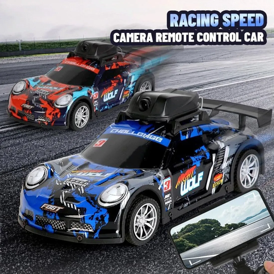 Mini RC Drift Car with App-Controlled, 2.4G 4CH RC Car with LED Lights & HD Camera, RC Racing Toy for Hobbyist