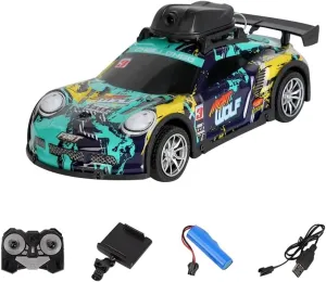 Mini RC Drift Car with App-Controlled, 2.4G 4CH RC Car with LED Lights & HD Camera, RC Racing Toy for Hobbyist