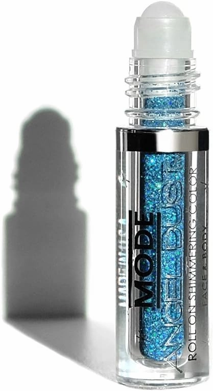 Mode Angel Dust Roll On Glitter HYPERSONIC Holographic Blue Sparkling High Performance 3D Loose Glitters for Face and Body, Spill Proof Bottle, Cruelty Free, Vegan, Made in NY USA