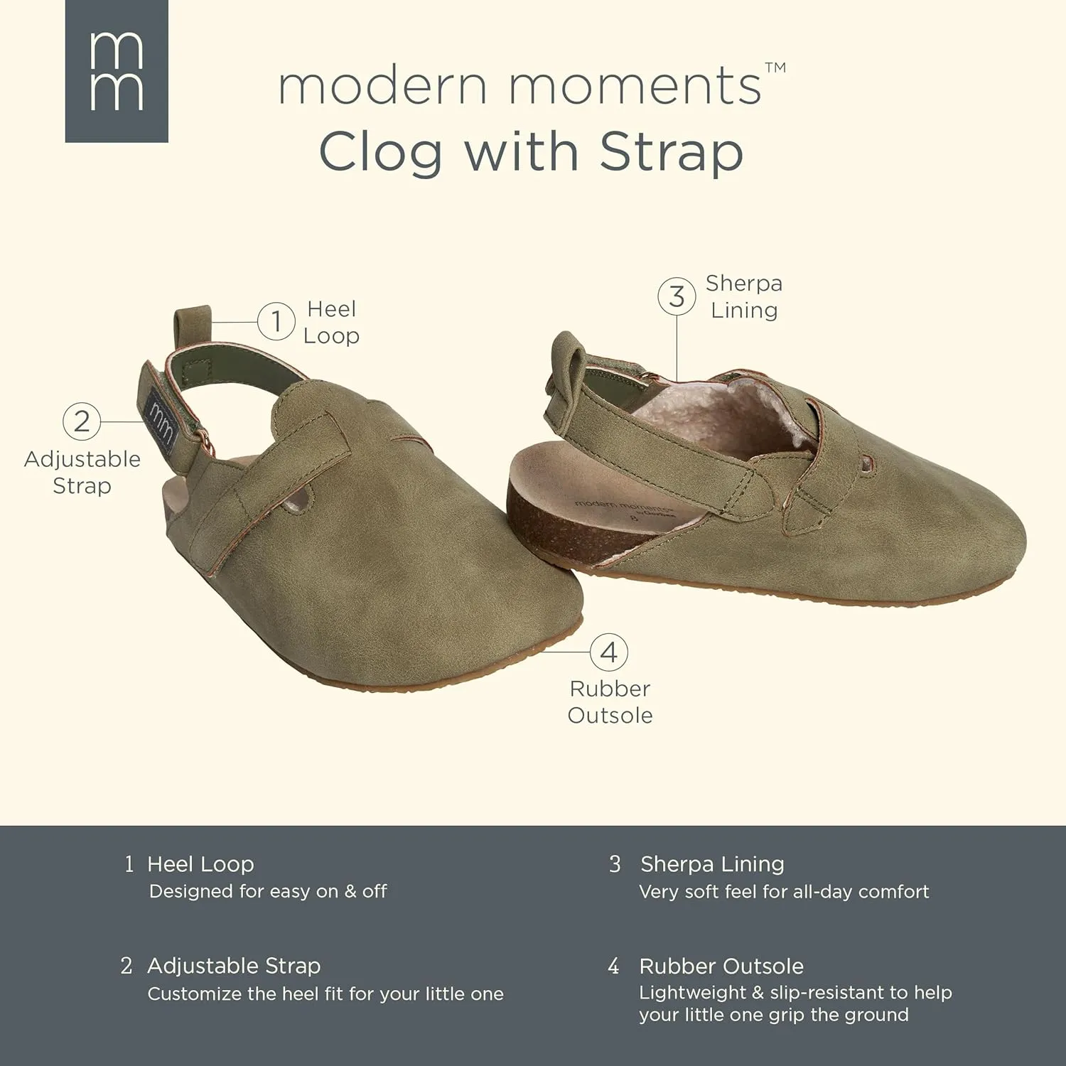 Modern Moments by Gerber Unisex Child Clog with Strap