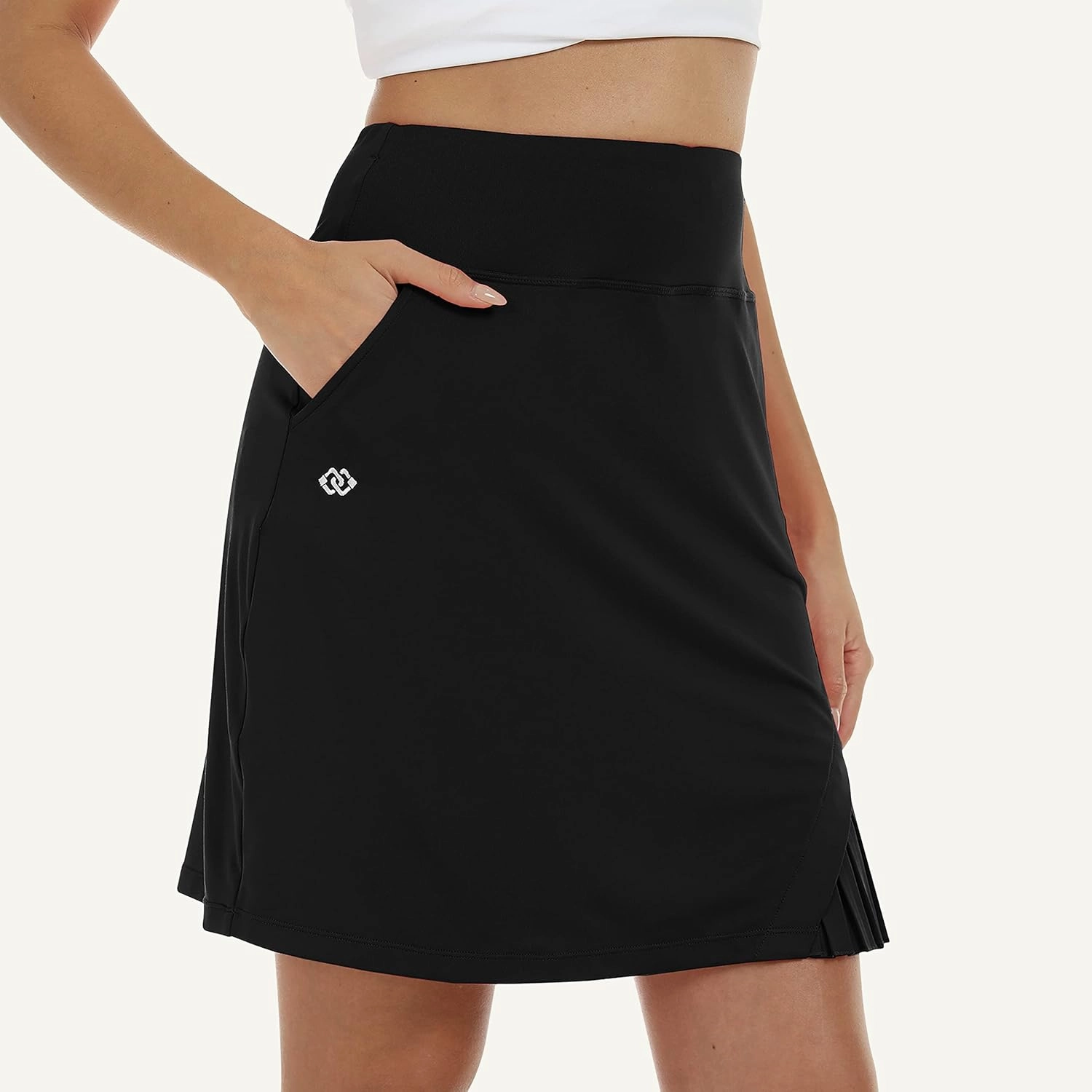 MoFiz Women's 20" Knee Length Golf Skorts Athletic Skirts Summer Casual Active Workout Sports Tennis Skirt with 4 Pockets