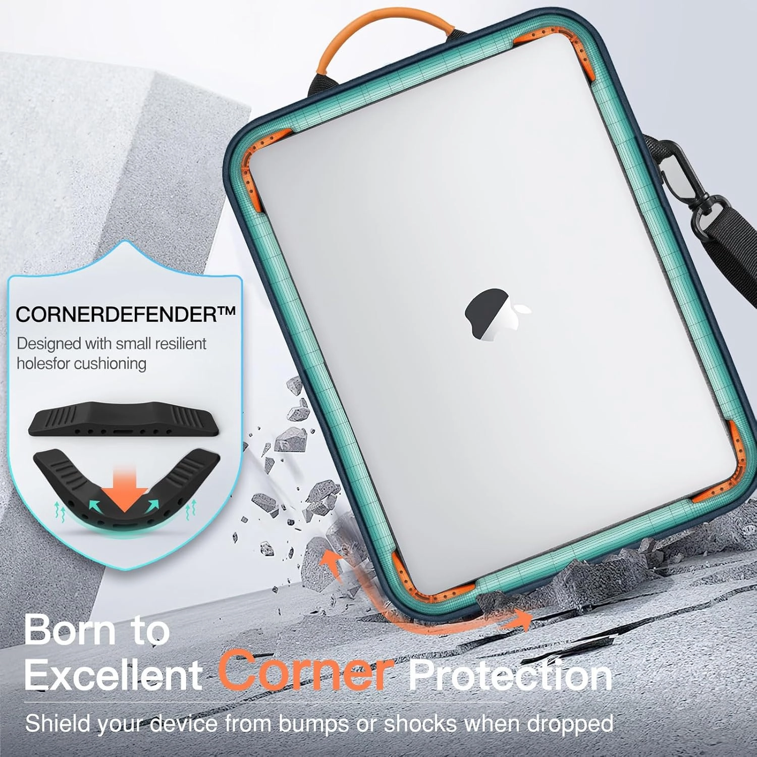 MoKo 12.9 Inch Tablet Sleeve Bag, Fits with 13 Inch New iPad Pro M4 & Air M2 2024,iPad Pro 12.9 M2&M1,Surface Laptop Go 12.4,Galaxy Tab S8 /S9  12.4,Handle Carrying Case with Shoulder Strap, Indigo