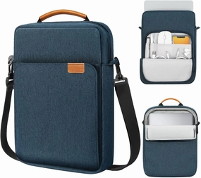MoKo 12.9 Inch Tablet Sleeve Bag, Fits with 13 Inch New iPad Pro M4 & Air M2 2024,iPad Pro 12.9 M2&M1,Surface Laptop Go 12.4,Galaxy Tab S8 /S9  12.4,Handle Carrying Case with Shoulder Strap, Indigo
