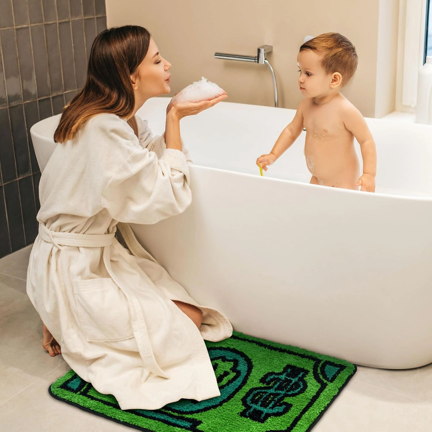 Money Bathroom Rug Gift Cute Bill Door Bath Mat for Bedroom Kitchen Dorm Money Shape Shower Mat Decoration Non Slip Washable Bath Rug for Bathroom