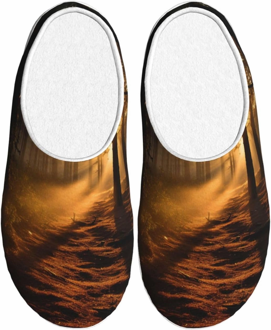 Morning Sunlight In Wilderness Slippers With Fluffy Soft Warm For Women9-10/Men7-7.5, Flannel Slippers Cozy Plush Indoor Outdoor