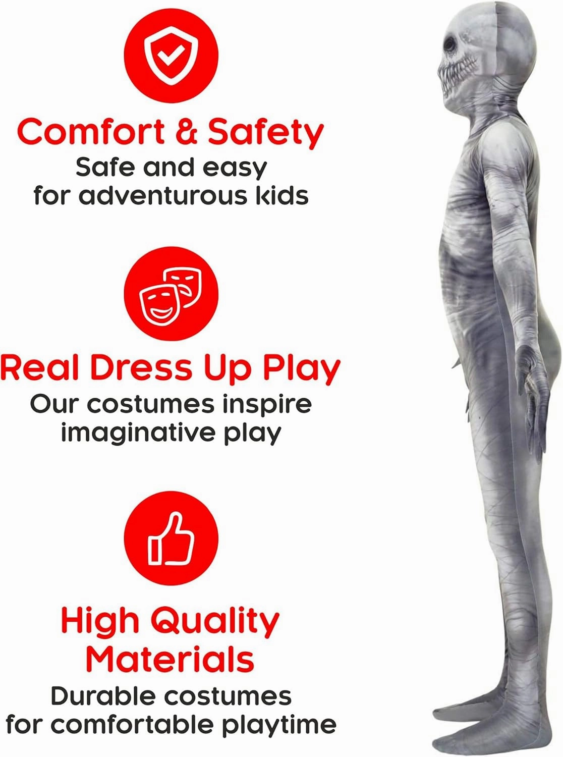 Morphsuits The Rake Costume for Kids, Zalgo Scary Halloween Costume for Boys, Creepy Kids Outfit, Fun Dress-Up