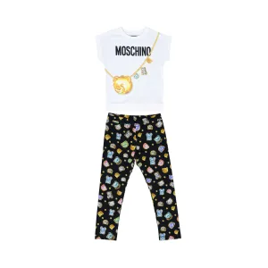 Moschino Kids Girl's Black & White T-Shirt & Leggings Set