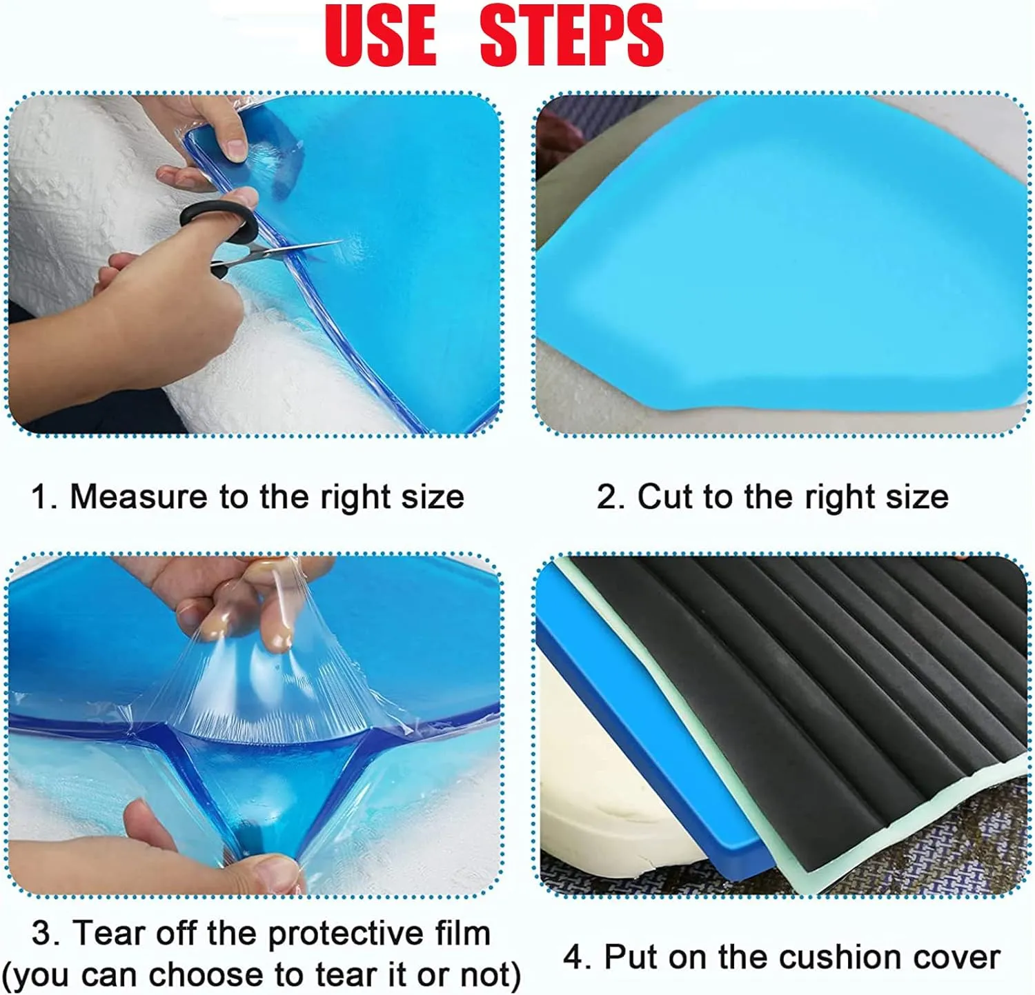 Motorcycle Seat Gel Pad Motorcycle Driver/Passenger Seat Cushion Shock Absorption Mats Reduce Fatigue Comfortable Soft Cooling Cushion Cool DIY Pad Office Chair Cushion (48 x 35 x 1cm)