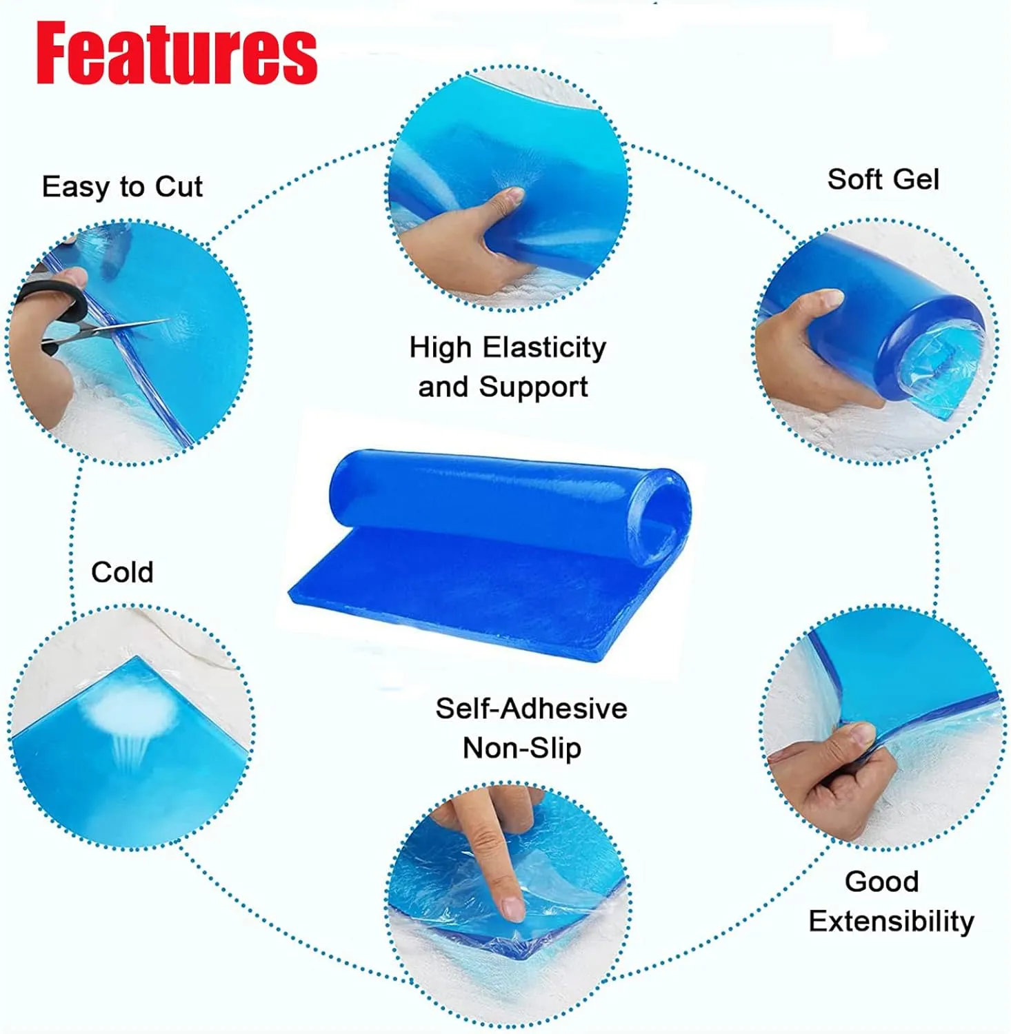 Motorcycle Seat Gel Pad Motorcycle Driver/Passenger Seat Cushion Shock Absorption Mats Reduce Fatigue Comfortable Soft Cooling Cushion Cool DIY Pad Office Chair Cushion (48 x 35 x 1cm)